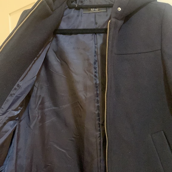 SJSJ WOOL LONG COAT with HOOD - Picture 2 of 3